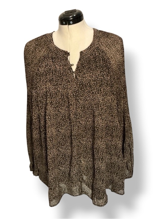 DR2 Tops - Flowy Brown flower print Blouse